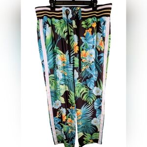 Boston Proper Tropical Floral Snap Away Bottom Sz L Draw String Women's